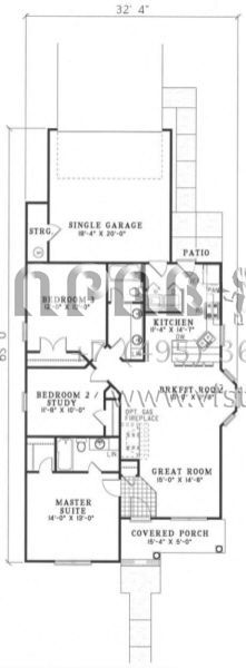 Проект одноэтажного дома с гаражом на одну машину в современном стиле S5-118 (110-00042)