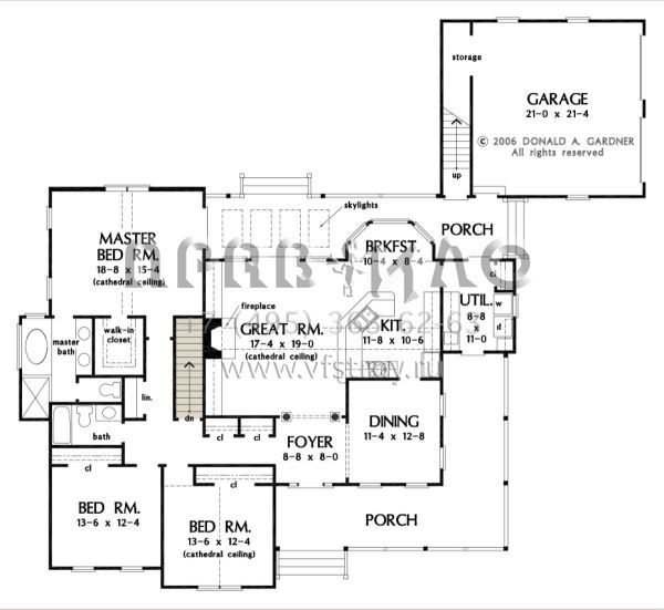 Проект одноэтажного дома с гаражом на две машины в стиле Ранчо S5-174 (2865-00073)
