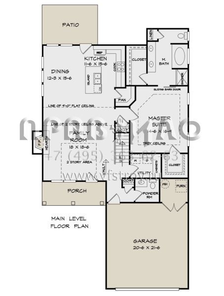 Проект двухэтажного дома с гаражом на две машины в американском стиле S5-192 (6082-00210)