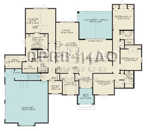 Проект одноэтажного дома с гаражом на две машины в английском стиле S5-246 (8318-00304)