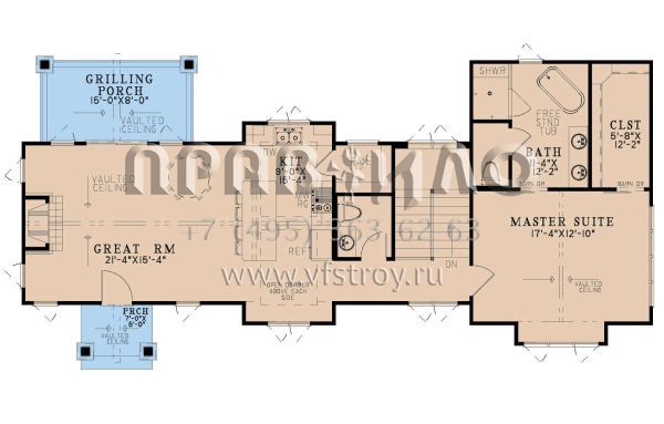Проект одноэтажного дома без гаража в американском стиле S5-171 (8318-00350)