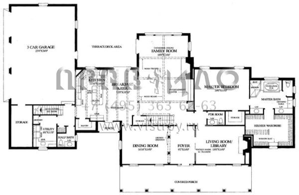 Проект двухэтажного дома с гаражом на три и более машин в классическом стиле S5-399 (7922-00186)