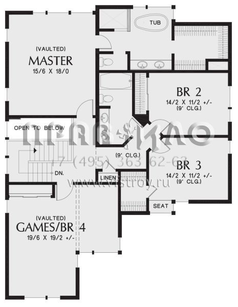 Проект двухэтажного дома с гаражом на две машины в современном стиле S5-264 (2559-00891)
