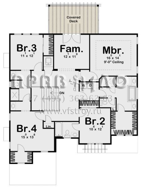 Проект двухэтажного дома с гаражом на две машины в современном стиле S5-290 (963-00447)
