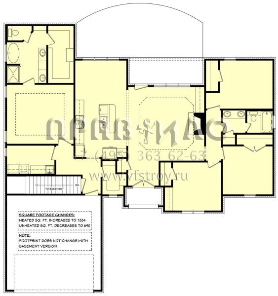 Проект одноэтажного дома с гаражом на две машины в стиле Ранчо S5-174 (041-00088)