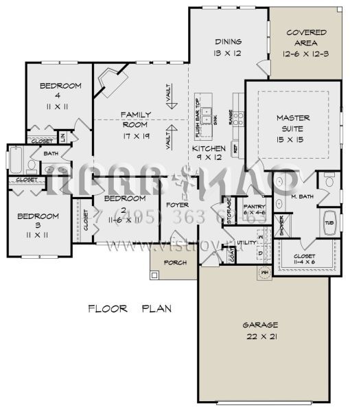 Проект одноэтажного дома с гаражом на две машины в американском стиле S5-179 (6082-00202)