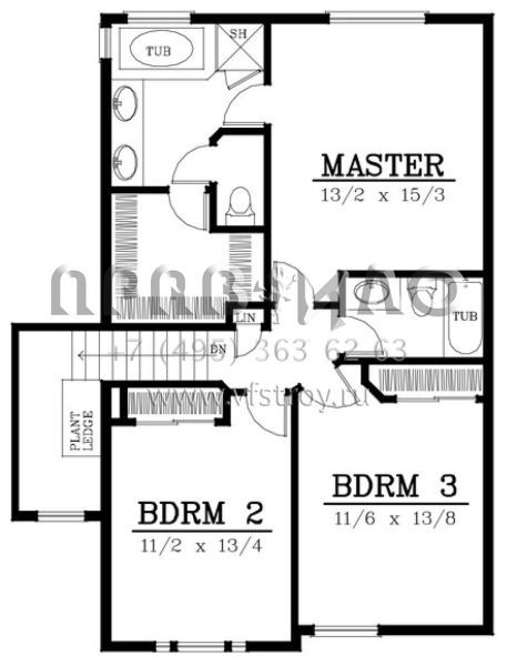 Проект двухэтажного дома с гаражом на две машины в стиле Ранчо S5-196 (692-00188)