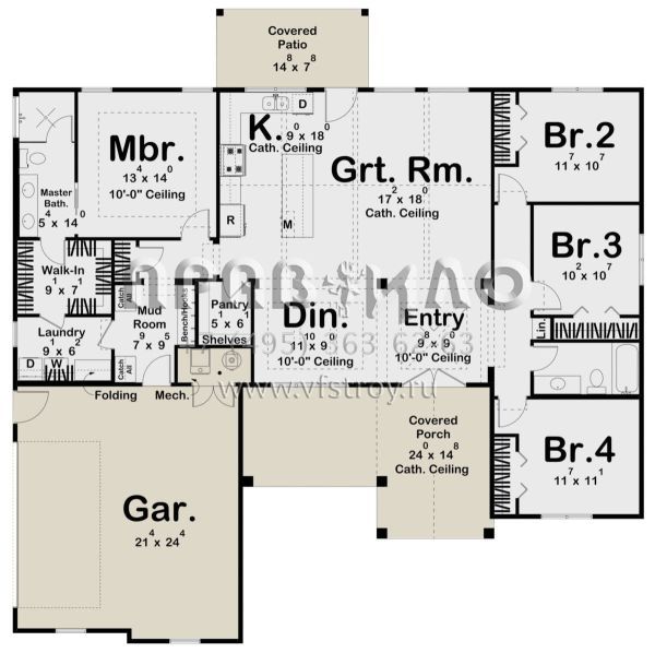 Проект одноэтажного дома с гаражом на две машины в современном стиле S5-179 (963-00820)