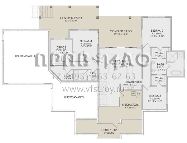 Проект одноэтажного дома с гаражом на три и более машин в английском стиле S5-378 (6422-00032)