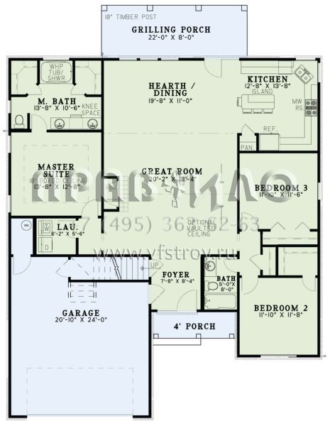 Проект одноэтажного дома с гаражом на две машины в английском стиле S5-157 (110-00974)