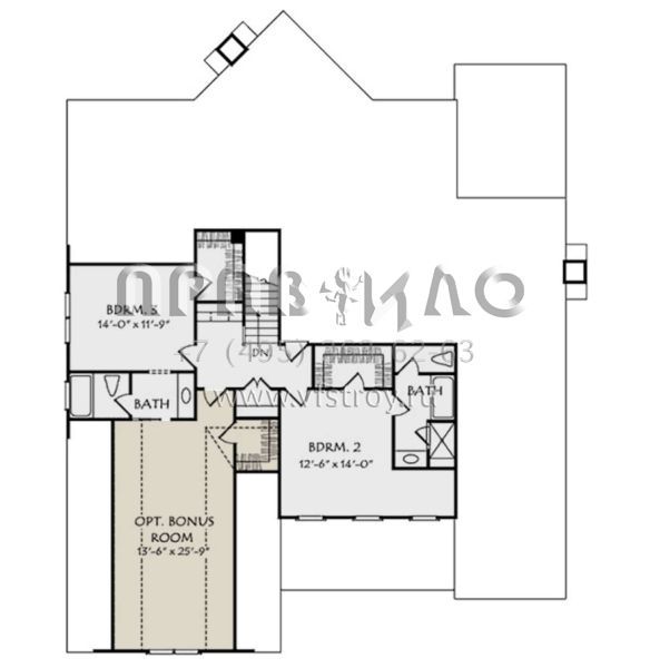 Проект двухэтажного дома с гаражом на две машины в стиле Ранчо S5-301 (8594-00065)