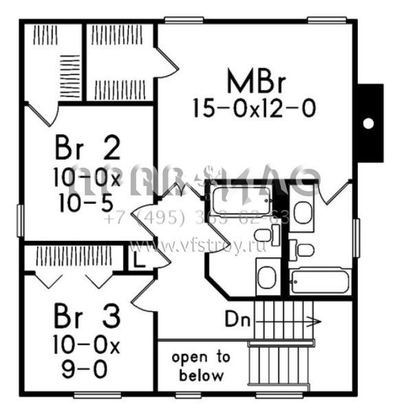 Проект двухэтажного дома с гаражом на одну машину в стиле Ранчо S5-150 (5633-00050)