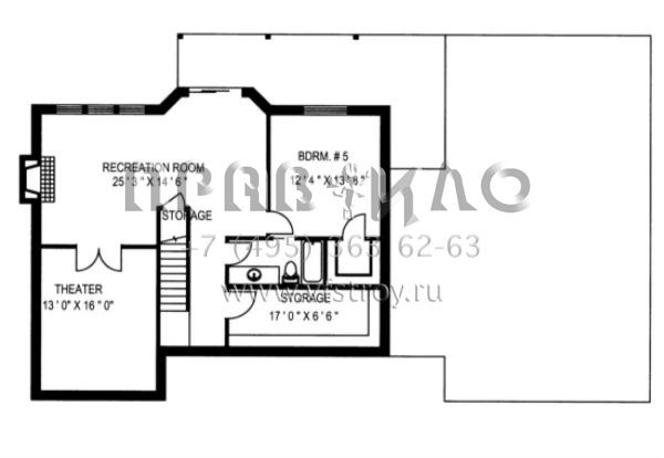 Проект двухэтажного дома с гаражом на две машины в стиле Ранчо S5-423 (039-00205)