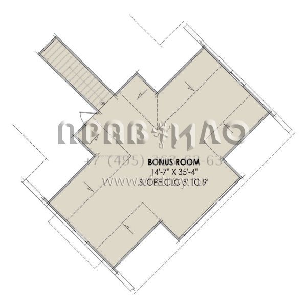 Проект одноэтажного дома с гаражом на три и более машин в современном стиле S5-355 (7983-00032)