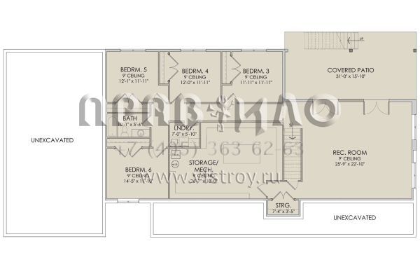 Проект одноэтажного дома с гаражом на три и более машин в современном стиле S5-216 (6422-00055)