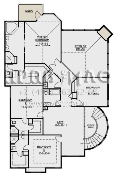 Проект двухэтажного дома с гаражом на три и более машин в стиле Ранчо S5-647 (5631-00036)