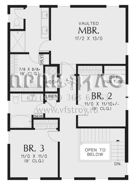 Проект двухэтажного дома без гаража в современном стиле S5-197 (2559-00949)