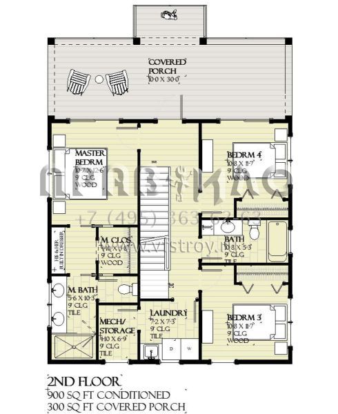 Проект трехэтажного дома с гаражом на две машины в прибрежном стиле S5-227 (1637-00170)