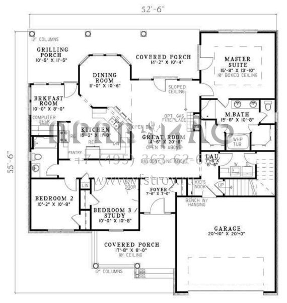 Проект двухэтажного дома с гаражом на две машины в английском стиле S5-160 (110-00762)