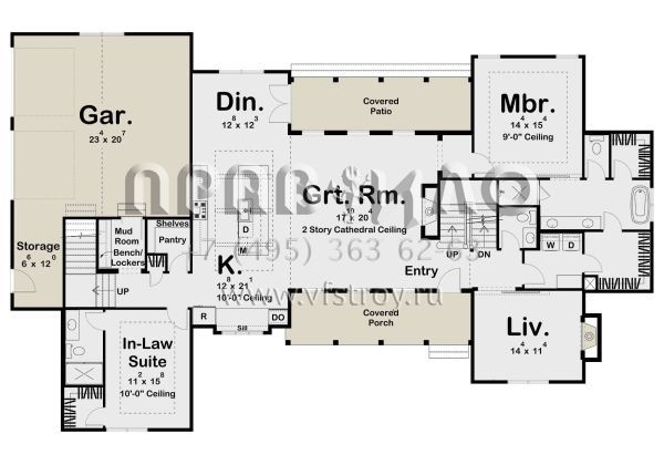 Проект двухэтажного дома с гаражом на две машины в современном стиле S5-290 (963-00615)