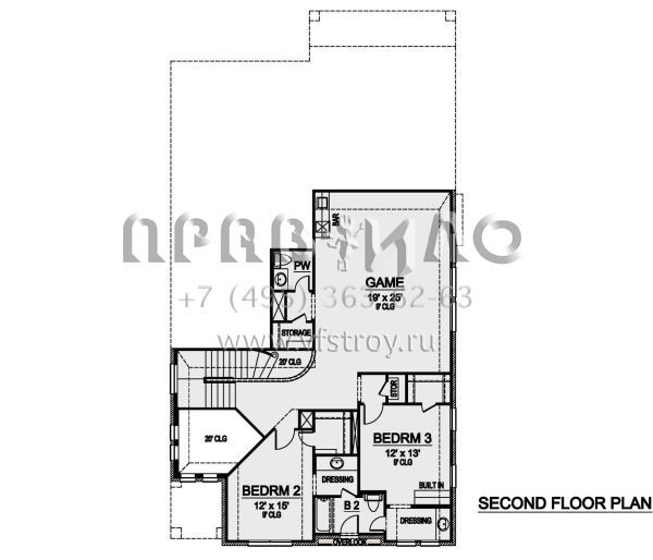 Проект двухэтажного дома с гаражом на две машины в английском стиле S5-335 (5445-00368)