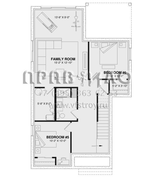 Проект двухэтажного дома без гаража в современном стиле S5-280 (034-01350)