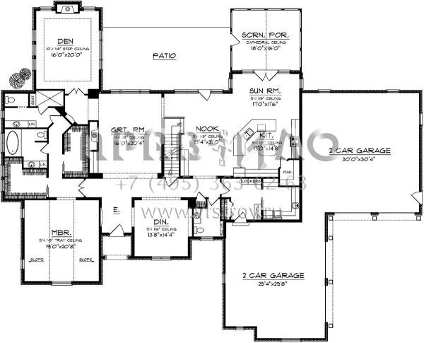 Проект двухэтажного дома с гаражом на три и более машин в английском стиле S5-424 (1020-00224)