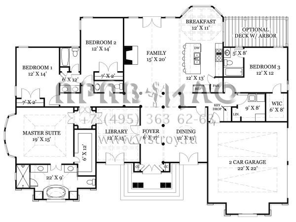 Проект одноэтажного дома с гаражом на две машины в стиле Ранчо S5-249 (4195-00061)