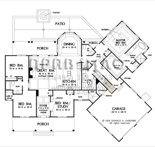 Проект одноэтажного дома с гаражом на две машины в современном стиле S5-241 (2865-00170)