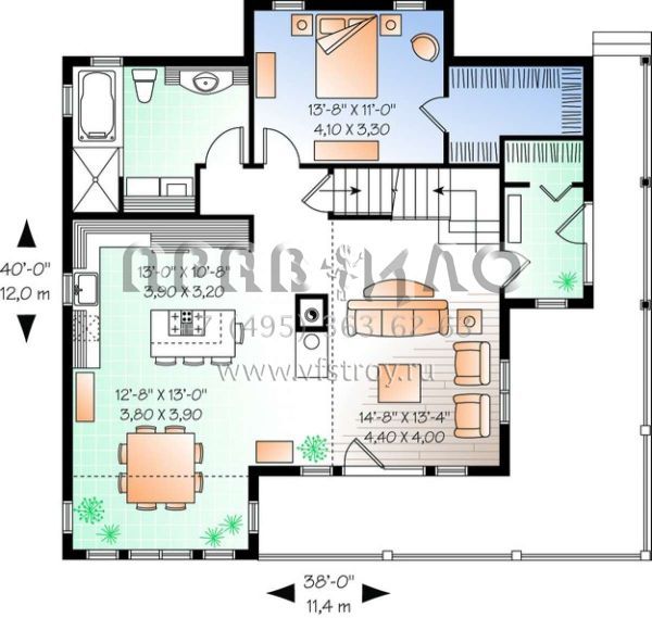 Проект двухэтажного дома без гаража в современном стиле S5-271 (034-00895)