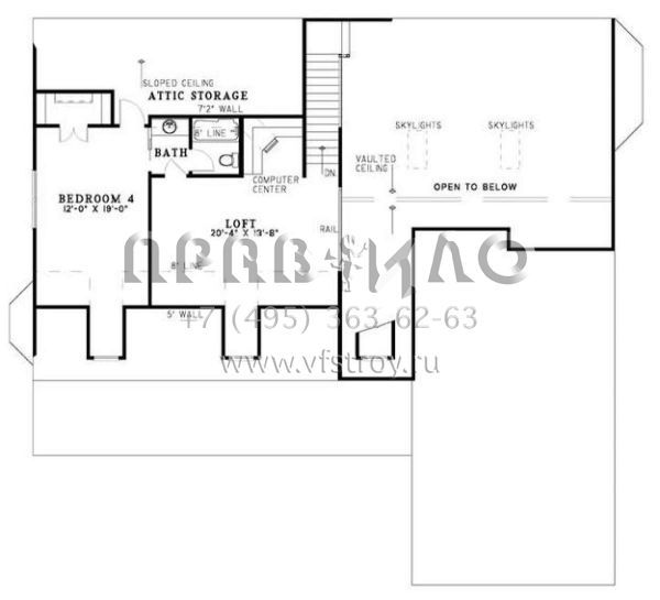 Проект двухэтажного дома с гаражом на две машины в стиле Ранчо S5-279 (110-00503)