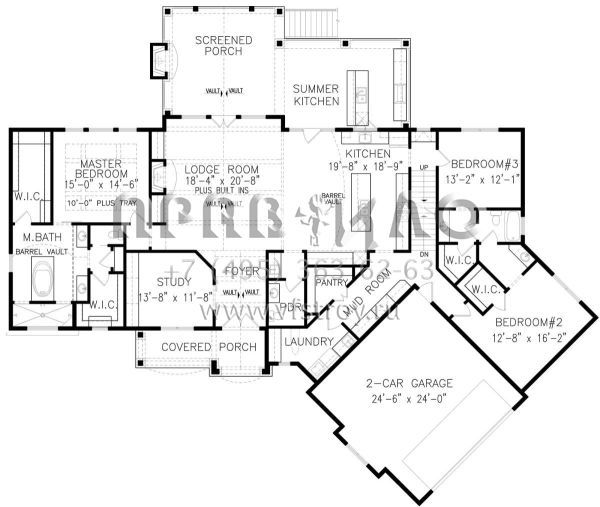 Проект одноэтажного дома с гаражом на две машины в стиле Ранчо S5-261 (699-00128)
