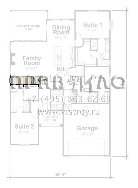 Проект одноэтажного дома с гаражом на две машины в современном стиле S5-174 (402-01739)