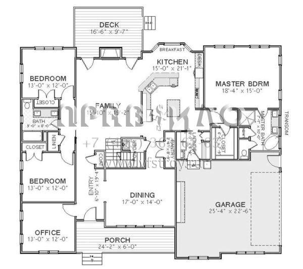Проект двухэтажного дома с гаражом на две машины в американском стиле S5-331 (6849-00006)