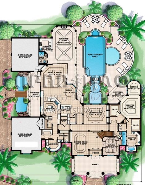 Проект двухэтажного дома с гаражом на три и более машин в современном стиле S5-600 (575-00076)