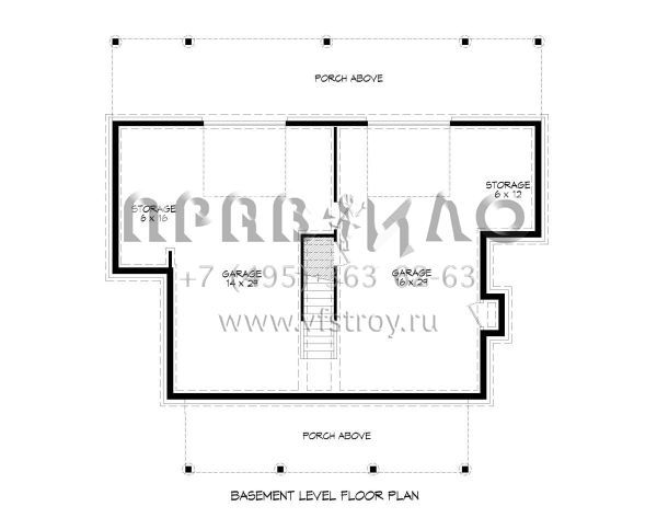 Проект двухэтажного дома без гаража в стиле Шале S5-192 (940-00176)