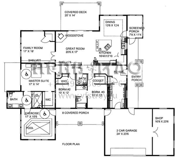 Проект одноэтажного дома с гаражом на две машины в скандинавском стиле S5-246 (039-00672)