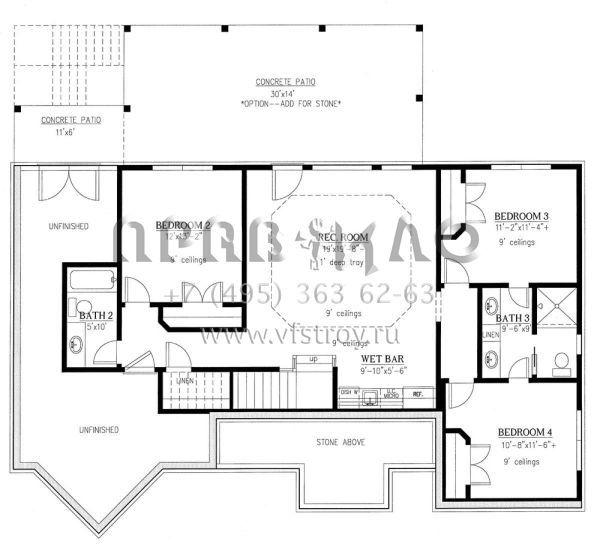 Проект одноэтажного дома с гаражом на три и более машин в скандинавском стиле S5-283 (286-00066)