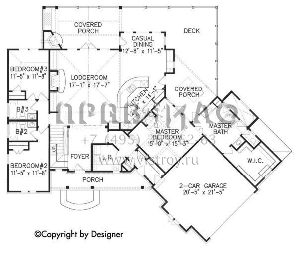 Проект двухэтажного дома с гаражом на две машины в стиле Шале S5-203 (699-00084)