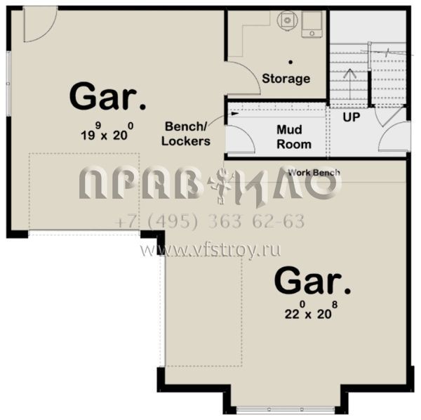 Проект двухэтажного дома с гаражом на две машины в американском стиле S5-100 (963-00350)