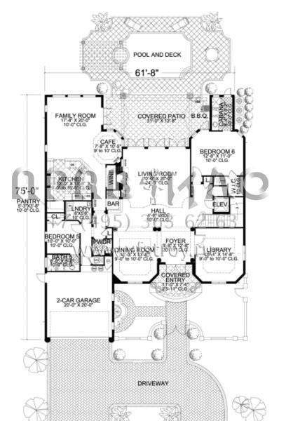 Проект двухэтажного дома с гаражом на две машины в прибрежном стиле S5-506 (168-00069)