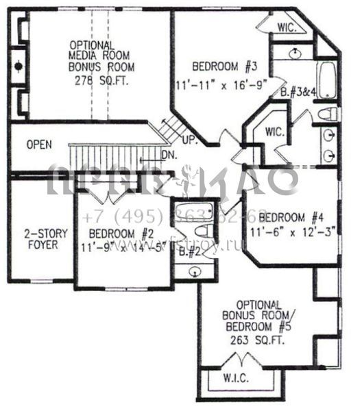 Проект двухэтажного дома с гаражом на две машины в стиле Ранчо S5-278 (699-00064)