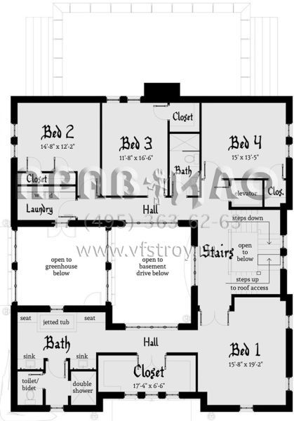 Проект замка с внутренним двором S5-415 (028-00107)