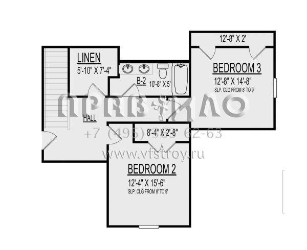 Проект двухэтажного дома с гаражом на три и более машин в американском стиле S5-248 (9300-00060)