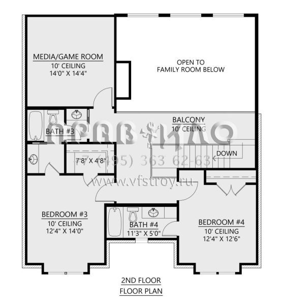 Проект двухэтажного дома с гаражом на три и более машин в английском стиле S5-369 (4534-00058)