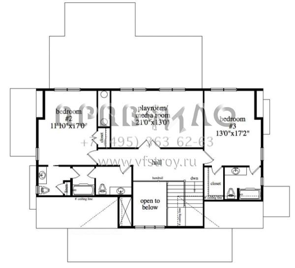 Проект двухэтажного дома с гаражом на две машины в современном стиле S5-273 (957-00055)
