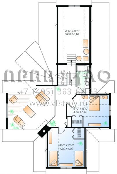 Проект двухэтажного дома с гаражом на две машины в современном стиле S5-183 (034-00014)