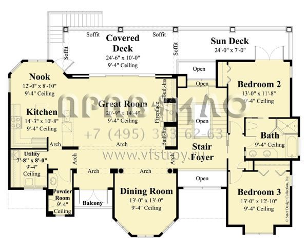 Проект трехэтажного дома с гаражом на две машины в прибрежном стиле S5-250 (8436-00100)