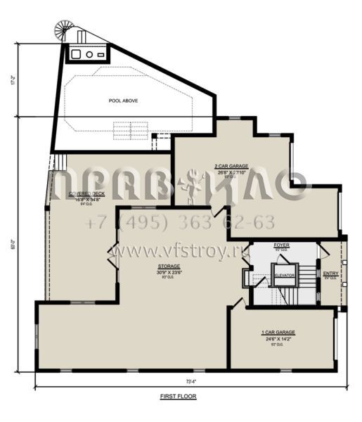 Проект трехэтажного дома с гаражом на три и более машин в современном стиле S5-423 (5565-00089)
