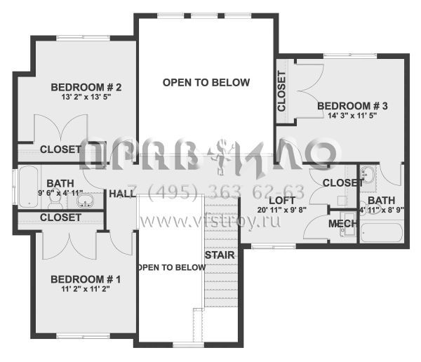 Проект двухэтажного дома с гаражом на две машины в стиле Ранчо S5-239 (2802-00084)